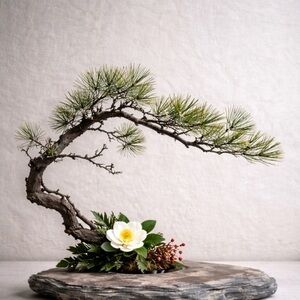 Natural Slate Rock Ikebana flower frog (kenzan) Holder Vase #1230255